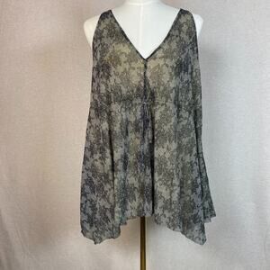 MIchael Kors Womens Babydoll Whimsigoth Top Size XL Asymmetric Witchy Oversized